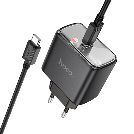 Сетевое зарядное устройство, 1 PD 35W (CS41A), HOCO, Type-C to Type-C, черный