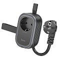 Сетевой фильтр на 1 розетка+2 USB+1 PD, 1.1м, NS7, HOCO, черный
