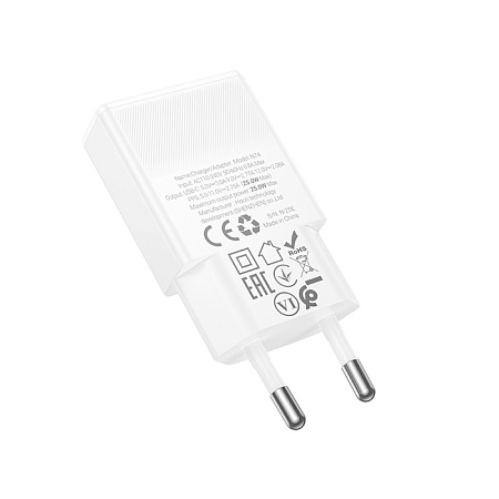 Сетевое зарядное устройство, 1 PD 25W (N74), HOCO, цвет белый