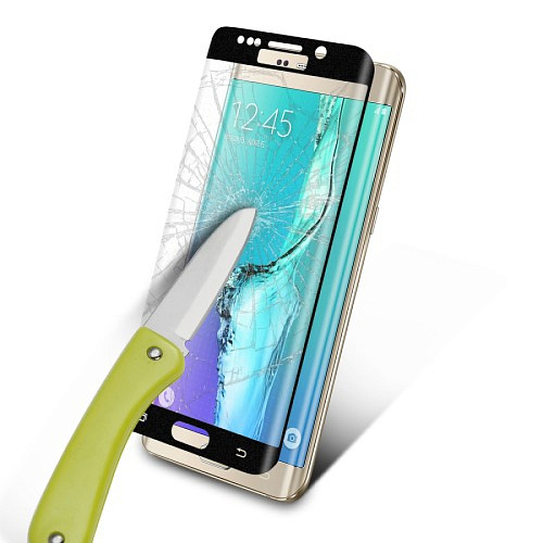 Защитное стекло на Samsung G928F, Galaxy S6 Edge Plus, с загибом, черное, X-CASE