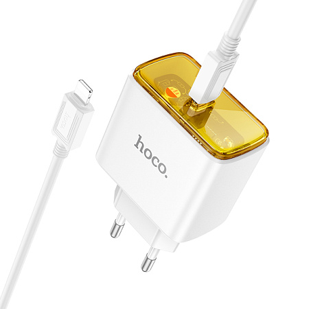 Сетевое зарядное устройство, 1 PD 35W (CS41A), HOCO, Type-C to Lightning, белый