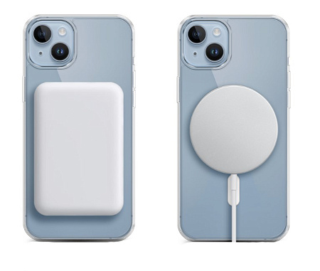 Чехол силиконовый для iPhone 14 (6.1), Магнитный (MagSafe), X-CASE, прозрачный