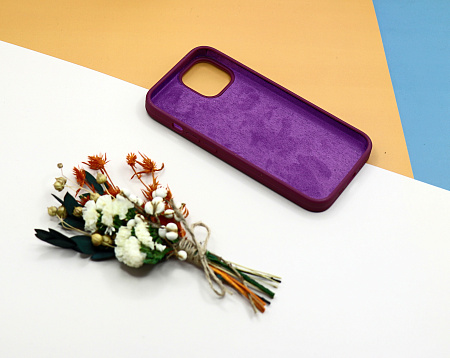 Чехол-накладка для iPhone 14, Silicon Case, без лого, винный