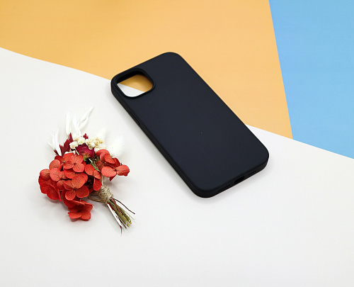 Чехол-накладка для iPhone 14 Plus, Silicon Case, без лого, черный