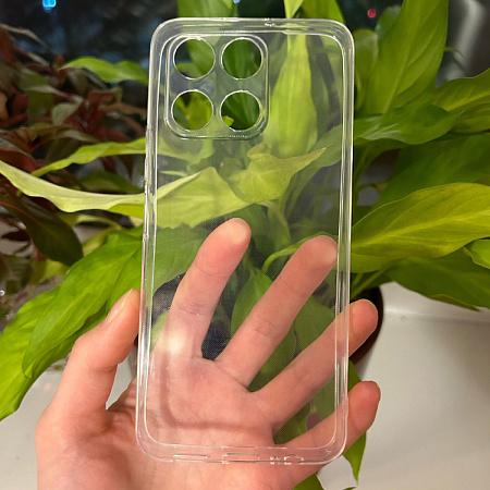 Чехол силиконовый для Honor X6A, с защитой камеры, X-CASE, прозрачный
