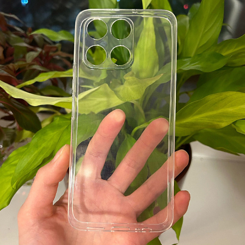 Чехол силиконовый для Honor X6A, с защитой камеры, X-CASE, прозрачный