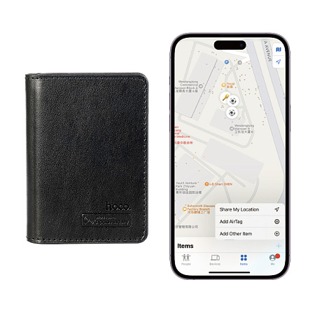 Устройство для поиска вещей E91F, синхронизация с IOS, Носо, в виде чехла для карт, черный