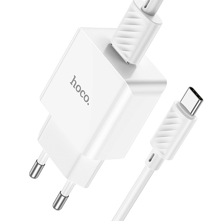 Сетевое зарядное устройство, 1 USB 2.1A (C106A), HOCO, Type-C, белый