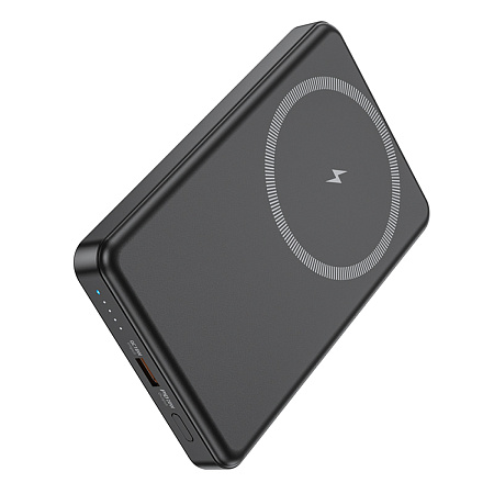 Универсальный Доп. Аккумулятор 5000mAh, J125, HOCO, выход: 1 PD 20W, беспроводная зарядка (MagSafe), черный
