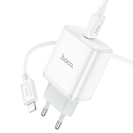 Сетевое зарядное устройство, 1 PD 20W (C104A), HOCO, Type-C to Lightning, белый