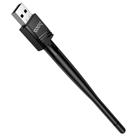 Адаптер WiFi4 USB, HI37, HOCO, 1 антенна, вес: 8.5g, цвет черный
