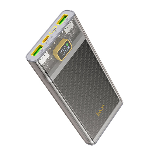 Универсальный Доп. Аккумулятор 10000mAh, J103, HOCO, выход: 2 USB (22.5W)+1 PD (20W), серый
