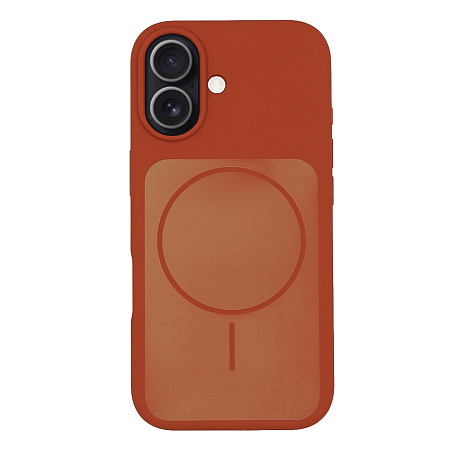 Чехол-накладка для iPhone 17, Silicon Case, магнитный (MagSafe), с дизайном, без лого, X-CASE, оранжевый
