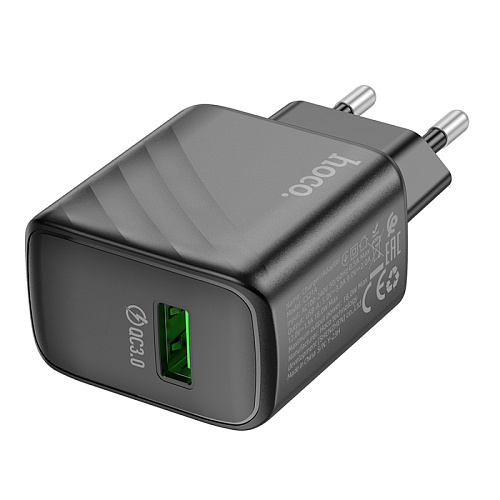 Сетевое зарядное устройство, 1 USB 3.0 QC 18W (CS21A), HOCO, черный