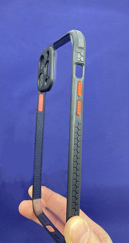Чехол силиконовый для iPhone 13 Pro Max (6.7), Shining series, HOCO, прозрачный с черным