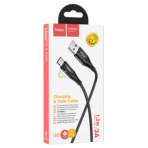 USB Кабель Type-C, HOCO, U93, 1.2m, черный