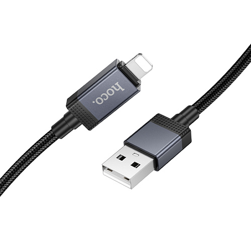 USB дата кабель Lightning, HOCO, X118, 1м, с дисплеем, черный