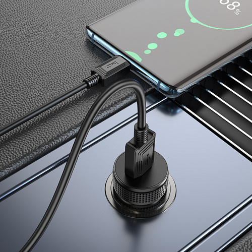 Автомобильное зарядное устройство, 1 USB 3.0QC (Z49A), HOCO, черный