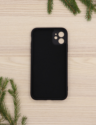 Чехол силиконовый для iPhone 12 (6.1), с карманом для карты, с защитой камеры, X-CASE, черный