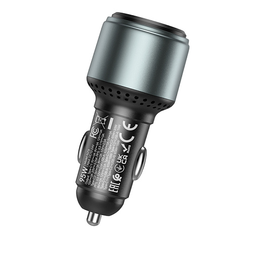 Автомобильное зарядное устройство, 1 USB QC3.0+2 PD 65W (NZ9), HOCO, черный