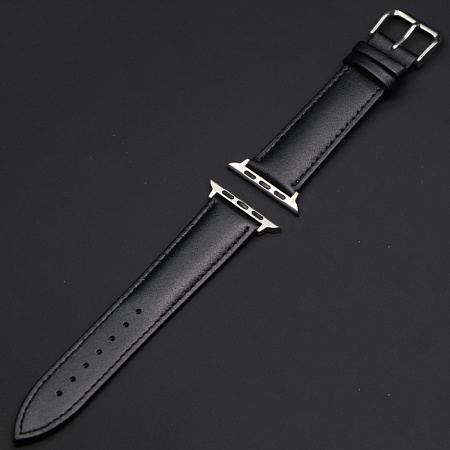 Ремешок на руку для Apple Watch 38/40/41 мм, кожа, черный