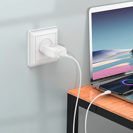 Сетевое зарядное устройство, 1 USB 2.1A (C96A), HOCO, Micro, белый