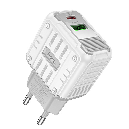 Сетевое зарядное устройство, 1 PD 20W + 1 USB 3.0 QC (C135A), HOCO, белый