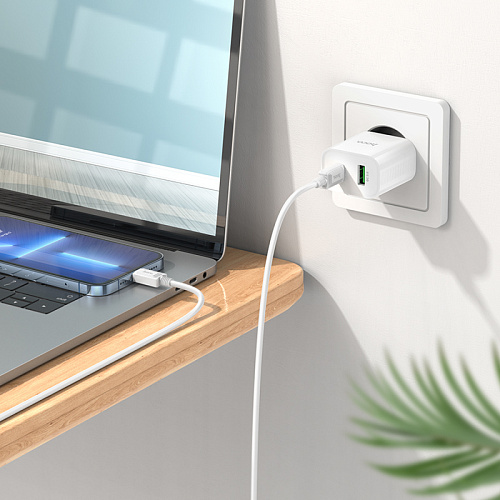 Сетевое зарядное устройство, 1 PD 20W + 1 USB 3.0 QC (C80A Plus), HOCO, белый