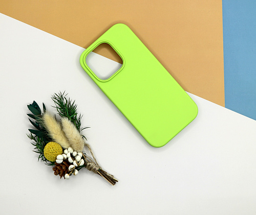 Чехол-накладка для iPhone 14 Pro, Silicon Case, без лого, зеленый