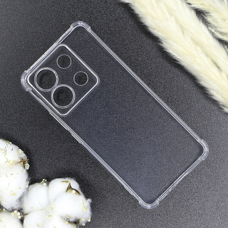 Чехол силиконовый для Xiaomi Redmi Note 13 Pro (5G)/Poco X6 (5G), усиленные края, c защитой камеры, X-CASE, прозрачный