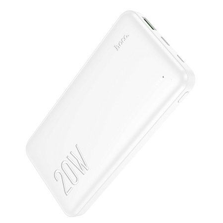 Универсальный Доп. Аккумулятор 10000mAh, J87, HOCO, выход 1 USB (18W), 1 PD (20W), вход Micro/Type-C, белый