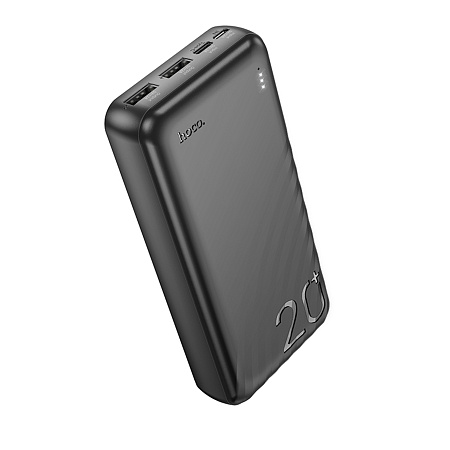 Универсальный Доп. Аккумулятор 20000mAh, J123A, HOCO, выход: 2 USB: 5V/2, черный