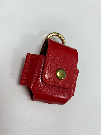 Чехол силиконовый для Airpods 1/Airpods 2 case, X-CASE, красный под кожу