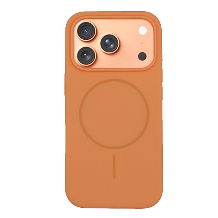 Чехол-накладка для iPhone 17 Pro Max, Silicon Case, магнитный (MagSafe), без лого, X-CASE, оранжевый