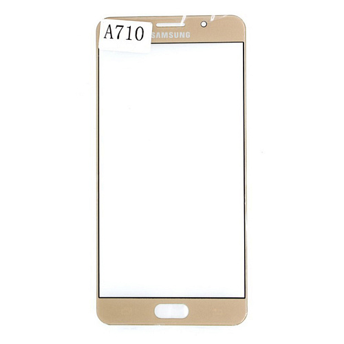 Защитное стекло на Samsung A710F, Galaxy A7 (2016), с загибом, золотое, X-CASE