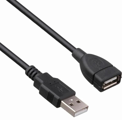 Кабель USB (папа)-USB (мама),  2.0 удлинитель, длина 3 м, цвет черный