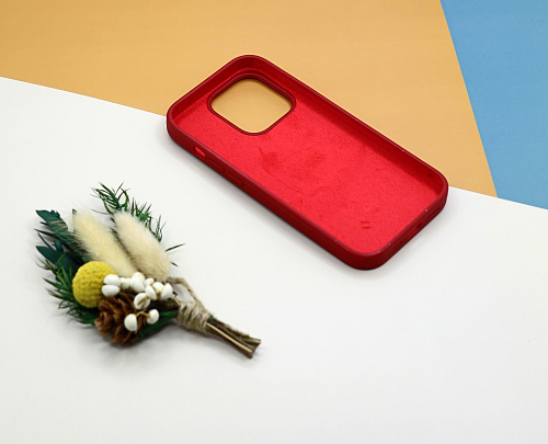 Чехол-накладка для iPhone 14 Pro, Silicon Case, без лого, бордовый