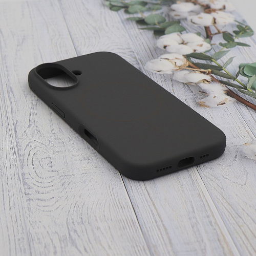 Чехол-накладка для iPhone 16, Silicon Case, магнитный (MagSafe), без лого, X-CASE, угольно-серый