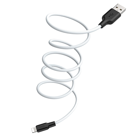 USB дата кабель Lightning, HOCO, X21 Plus, 2М, силиконовый, черно-белый
