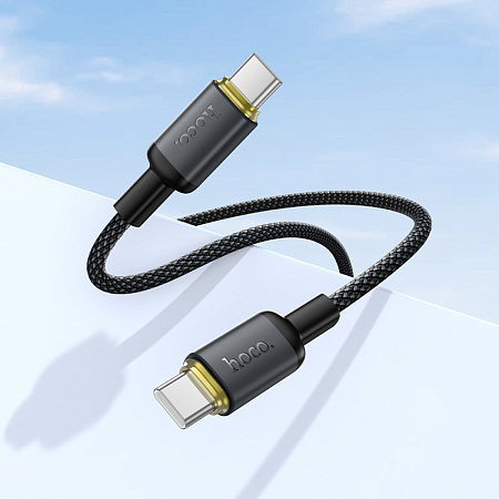 Кабель Type-C на Type-C, HOCO, X128, 1 метр, вес: 25г, 60W, цвет черный
