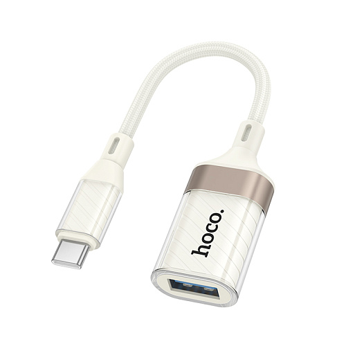 Переходник OTG Type-C, Type-C (папа) на USB 3.0 (мама), UA39A, HOCO, белый