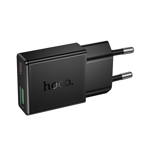 Сетевое зарядное устройство, 1 PD 20W + 1 USB 3.0 QC (N73), HOCO, черный