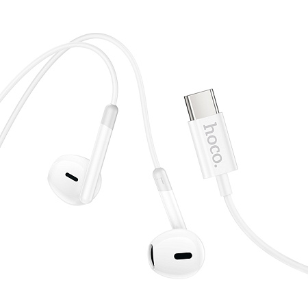Проводные наушники M109, Type-C, Pure joy wire control earphones, HOCO, белый