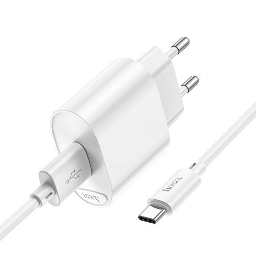 Сетевое зарядное устройство, 1 USB 3.0A 18W (C109A), HOCO, Type-C, белый