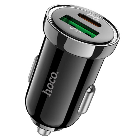 Автомобильное зарядное устройство, 1 USB QC3.0+1 PD 20W (Z44), HOCO, черный