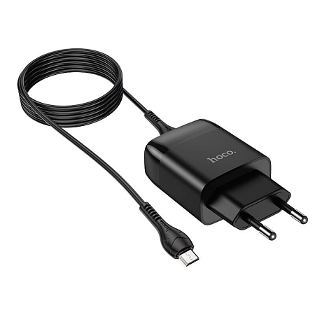 Сетевое зарядное устройство, 1 USB 3.0A (C72Q), HOCO, Micro, черный