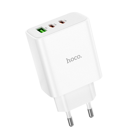 Сетевое зарядное устройство, 2 PD 40W + 1 USB 3.0 QC (C126A), HOCO, белый