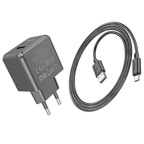 Сетевое зарядное устройство, 1 USB 2.1A (CS11A), HOCO, Type-C, черный