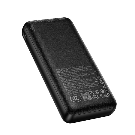 Универсальный Доп. Аккумулятор 20000mAh, J172A, HOCO, выход: 1 USB (22.5W), 1 PD (20W), с дисплеем, черный