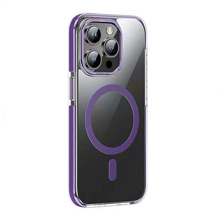 Чехол для iPhone 15 Pro, TPU + PC + TPE, Магнитный (MagSafe), AS6, HOCO, фиолетовый